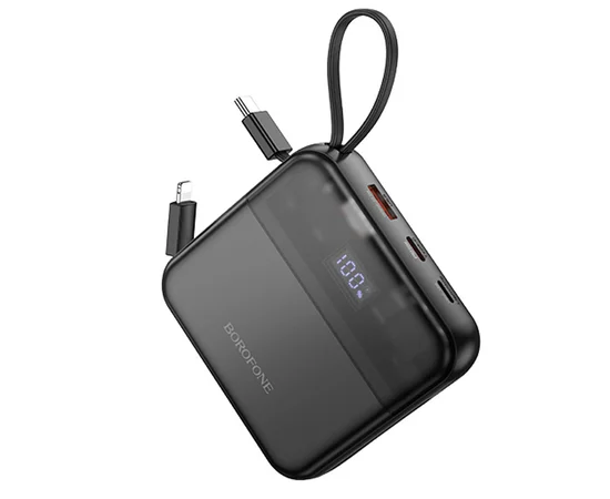 Портативное ЗУ Power Bank BOROFONE BJ64 Distinct 22.5W+PD20W with cable 10000 mAh Black