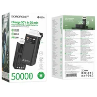 Портативне ЗУ Power Bank Borofone BJ65A High 22.5W+PD20W with cable 50000 mAh Black