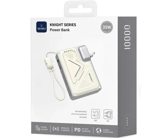 Портативное ЗУ Power Bank WIWU Wi-P057 Knight 22.5W+PD35W 10000 mAh White