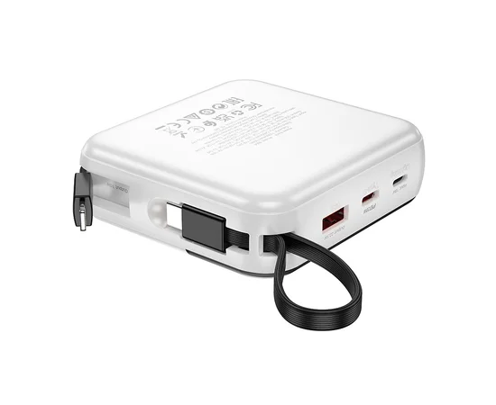 Портативное ЗУ Power Bank BOROFONE BJ64 Distinct 22.5W+PD20W with cable 10000 mAh White
