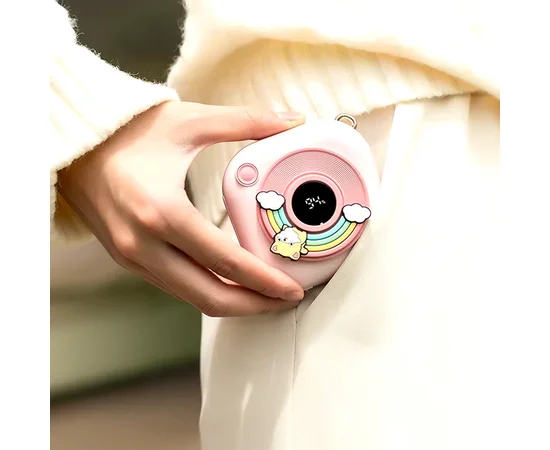 Портативное ЗУ Power Bank GXZ-N11 2in1 with cable с обогревателем для рук 5000 mAh Pink