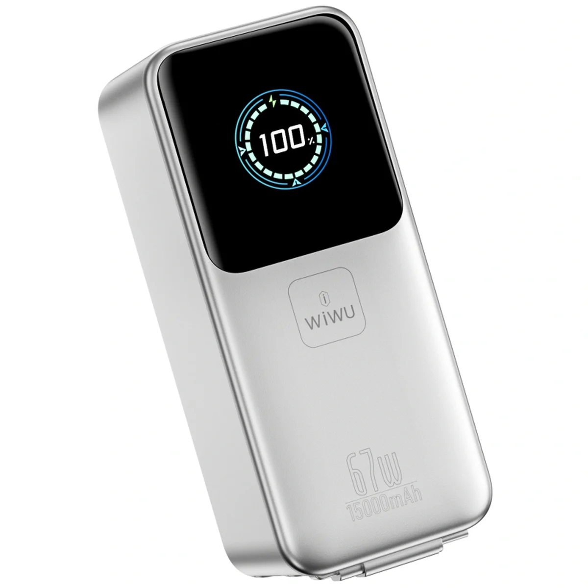 Портативное ЗУ Power Bank WIWU PM501 Power Mega PD67W with cable 15000 mAh Silver