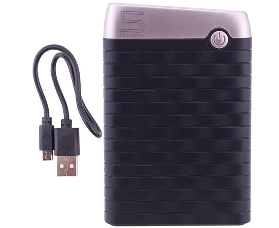 Портативное зарядное устройство Mezone X6 (5000mAh 2USB 2.4A) (+кабель MicroUSB) Черный / Золотой