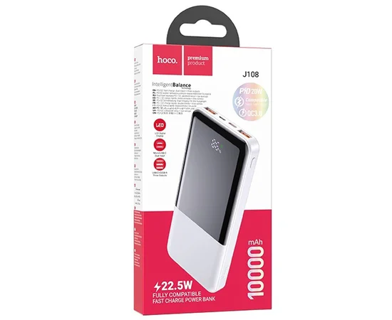 Портативное ЗУ Power Bank Hoco J108 Universe 22.5W 10000 mAh White