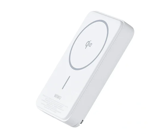Портативное ЗУ Power Bank WIWU Wi-P031 Magnetic с БЗУ 30W 10000 mAh White