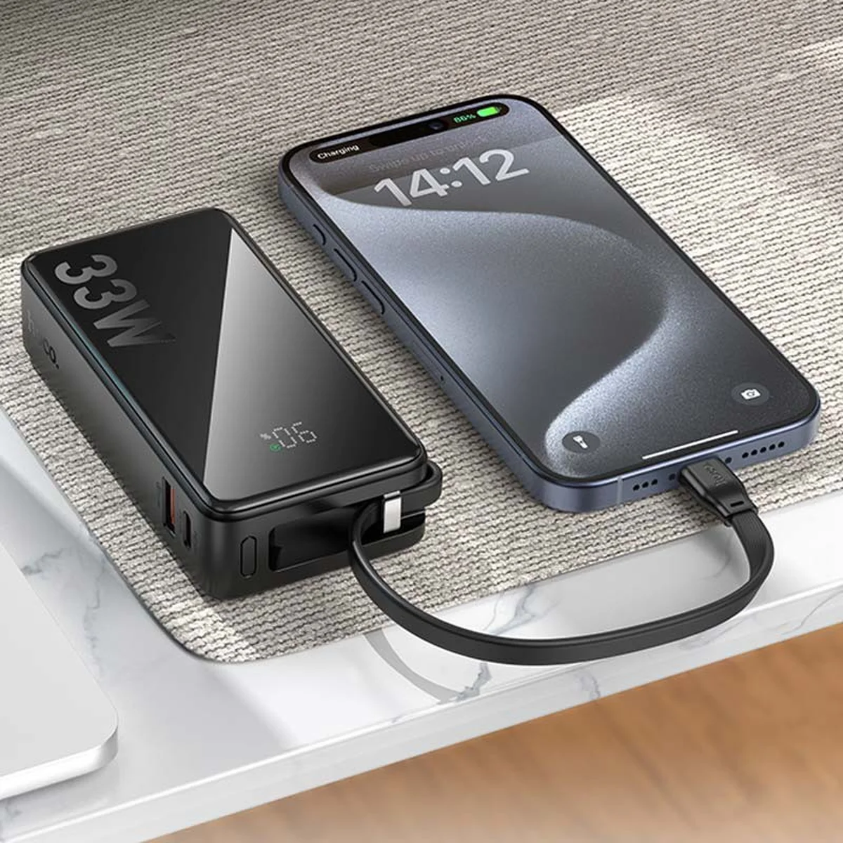 Портативное ЗУ Power Bank Hoco Q27A Jewel 33W 10000 mAh Black