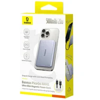 Портативное ЗУ Power Bank Baseus PicoGo AM41 Ultra-Slim 20W с БЗУ 5000mAh (PPKPC-0520) Space Grey