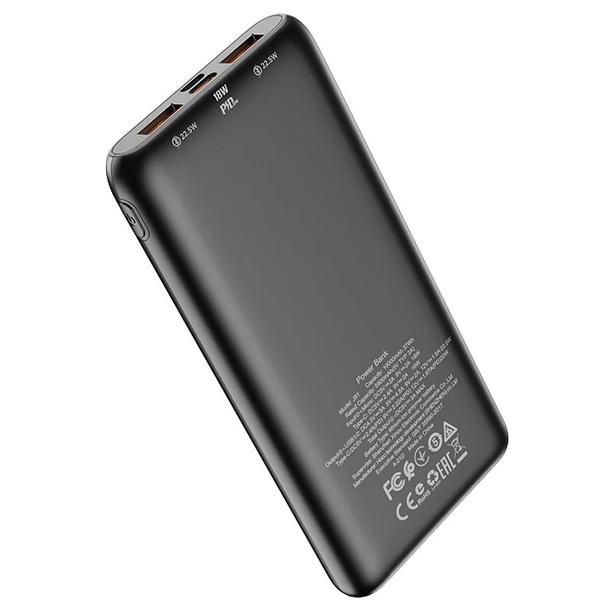 Портативное зарядное устройство Power Bank Hoco J81 10000 mAh Черный