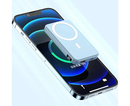 Портативное зарядное устройство Power Bank JJT-A27-1 PD20W+QC 22.5W с БЗУ 5000 mAh Light blue