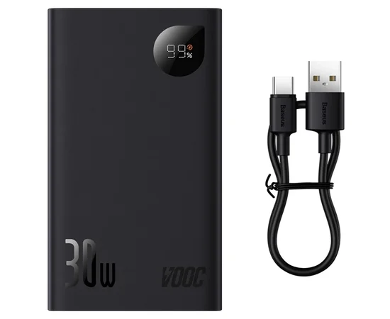 Портативное ЗУ Power Bank Baseus Adaman2 Digital Display 30W VOOС OS 20000 mAh (PPAD050101) Black