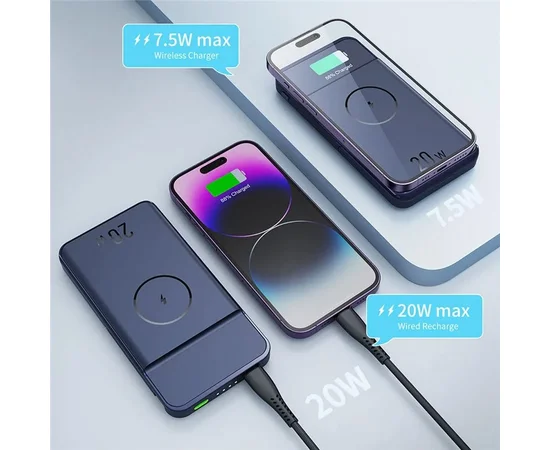 Портативное ЗУ Power Bank JJT-MP01 2in1 20W с БЗУ+iWatch 10000 mAh Black