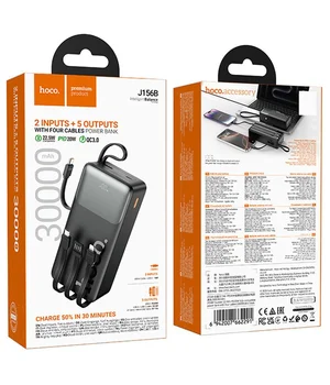 Портативное ЗУ Power Bank Hoco J156B Founder 22.5W+PD20W with four cables 30000 mAh Black