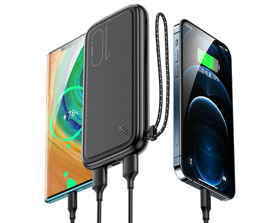 Портативное зарядное устройство Power bank Usams US-CD150 PB56 with Lanyard 10000mAh Черный