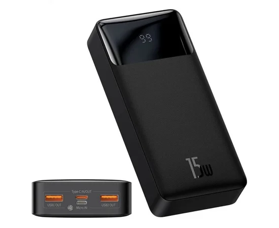 Портативное зарядное устройство Baseus Bipow Digital Display 15W 20000mAh Черный