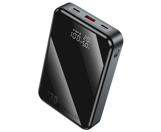 Портативное ЗУ Power Bank Hoco Q30A Fast charge 130W 20000 mAh Metal gray