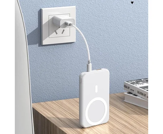 Портативное зарядное устройство Power Bank JJT-A27 PD20W+QC 22.5W с БЗУ 10000 mAh White