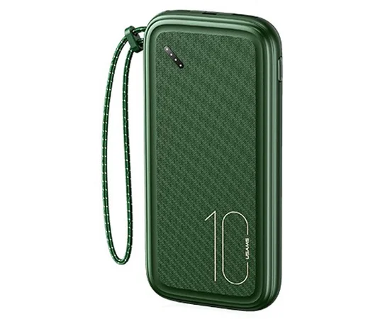 Портативное зарядное устройство Power bank Usams US-CD150 PB56 with Lanyard 10000mAh Темно-зеленый
