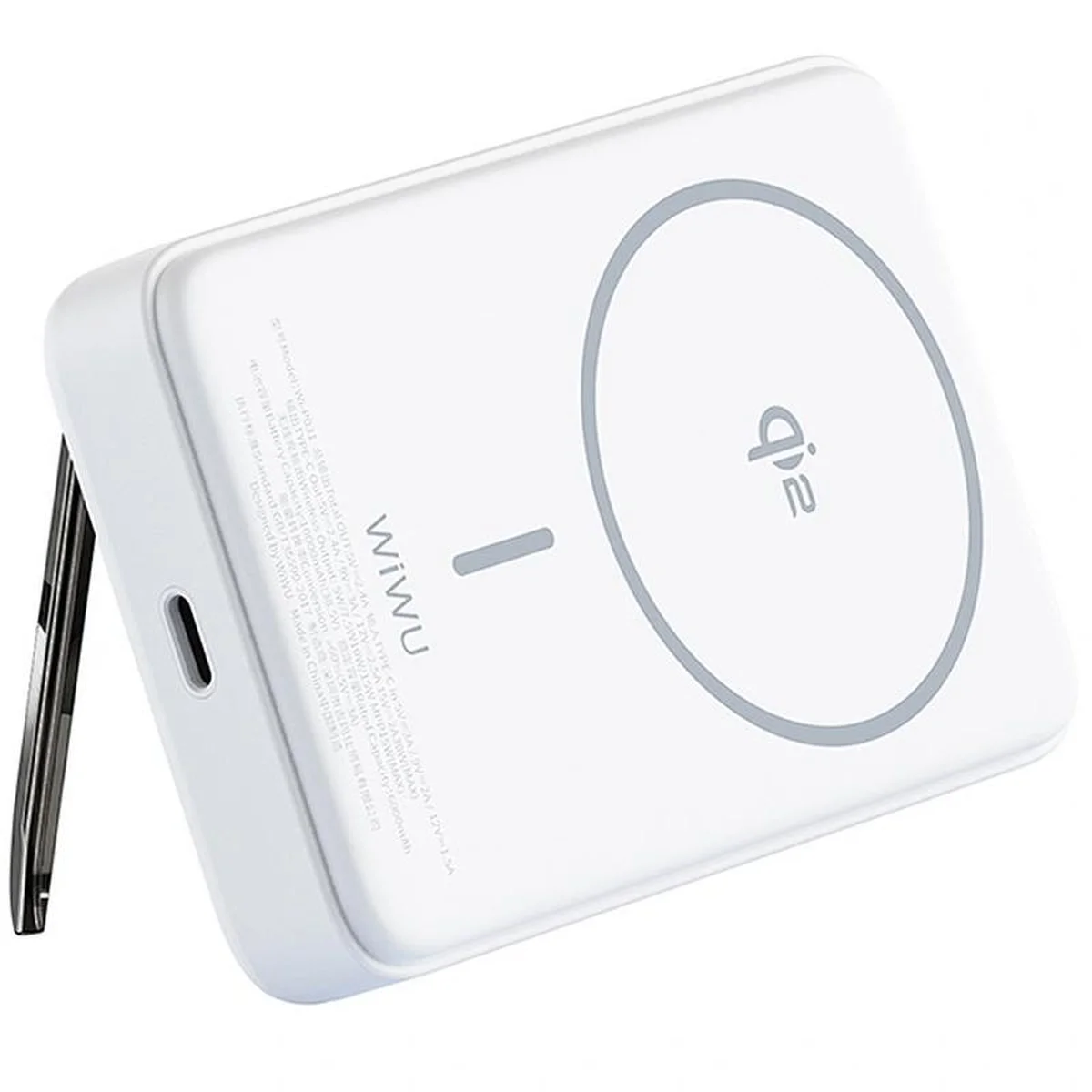 Портативное ЗУ Power Bank WIWU Wi-P031 Magnetic с БЗУ Qi2 30W 10000 mAh White