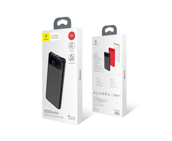 Портативное зарядное устройство Baseus Thin (PPYZ) (10000mAh QC3.0 2USB) Черный