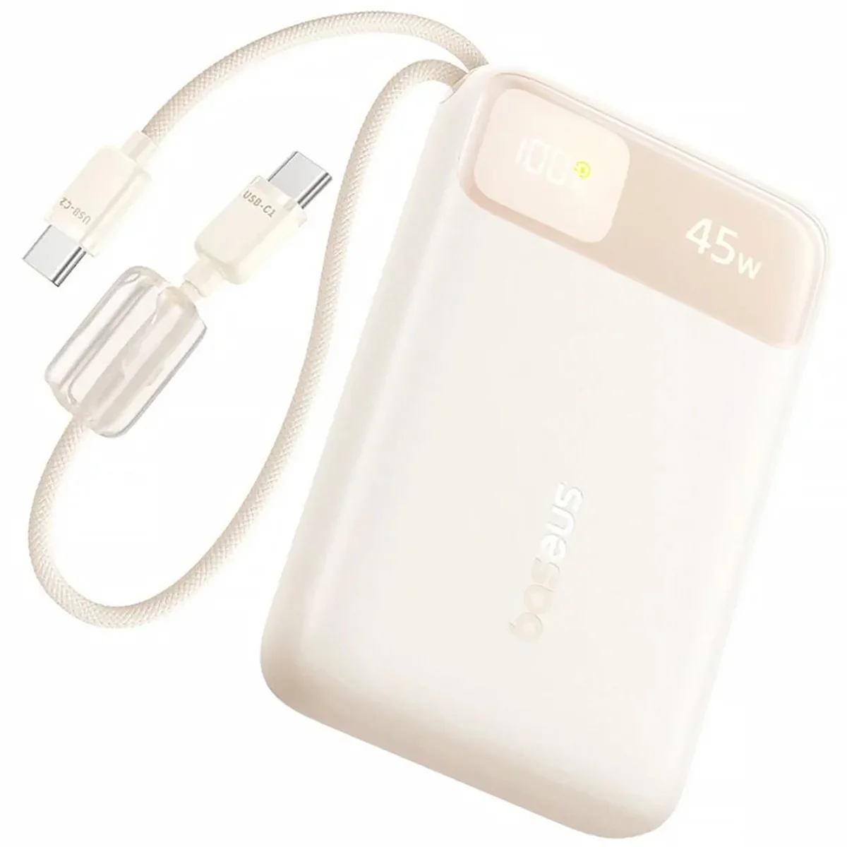 Портативное ЗУ Power Bank Baseus EnerFill FC11 PD22.5W with cable 10000 mAh (2USB-C) (E0027R) Biege