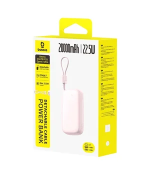 Портативне ЗУ Power Bank Baseus EnerFill FC21 Qpow 3 Ultra 22.5W with cable 20000 mAh (PPFLS) Nebula Pink