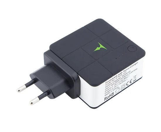 Сетевое и портативное зарядное устройство T-phox (2в1 сам себя заряжает) (5000mAh 2USB 2.4A) (EU) Черный / Белый