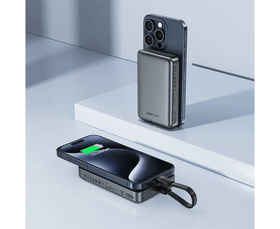 Портативное ЗУ Power Bank Acefast M10 PD30W с БЗУ 10000 mAh Black