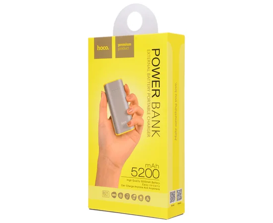Портативное зарядное устройство Power Bank Hoco B21 Entourage 5200 mAh Серый