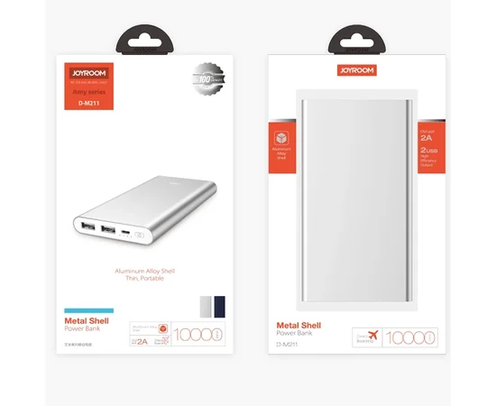 Портативное зарядное устройство Power Bank Joyroom D-M211 10000mAh Серебряный