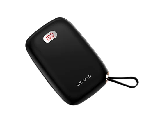 Портативное зарядное устройство Usams US-CD78 Dual USB Display With Lanyard (10000mAh) Черный