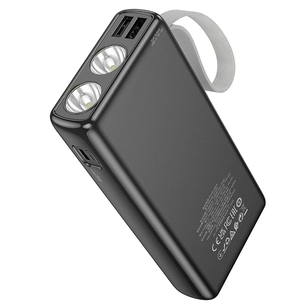 Портативне ЗУ Power Bank Hoco J129A Nature flashlight 20000 mAh Black