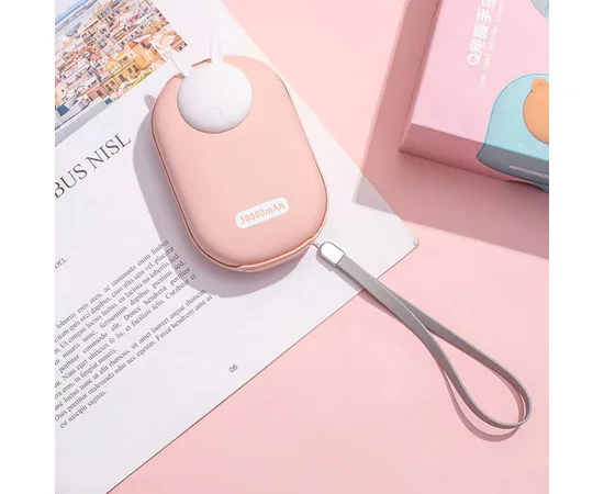 Портативное ЗУ Power Bank GXZ-N705 2in1 с обогревателем для рук 10000 mAh Pink / Rabbit