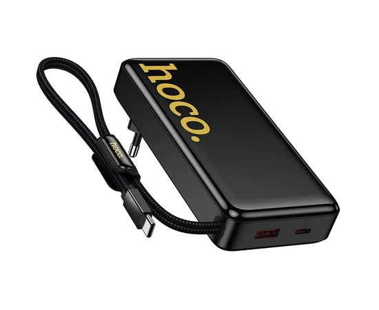 Портативное ЗУ Power Bank Hoco Q45 Worrier 22.5W+PD20W with cable 10000 mAh Black
