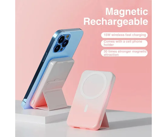 Портативное зарядное устройство Power Bank JJT-A27-1 Gradient PD20W+QC 22.5W с БЗУ 10000 mAh White / Pink