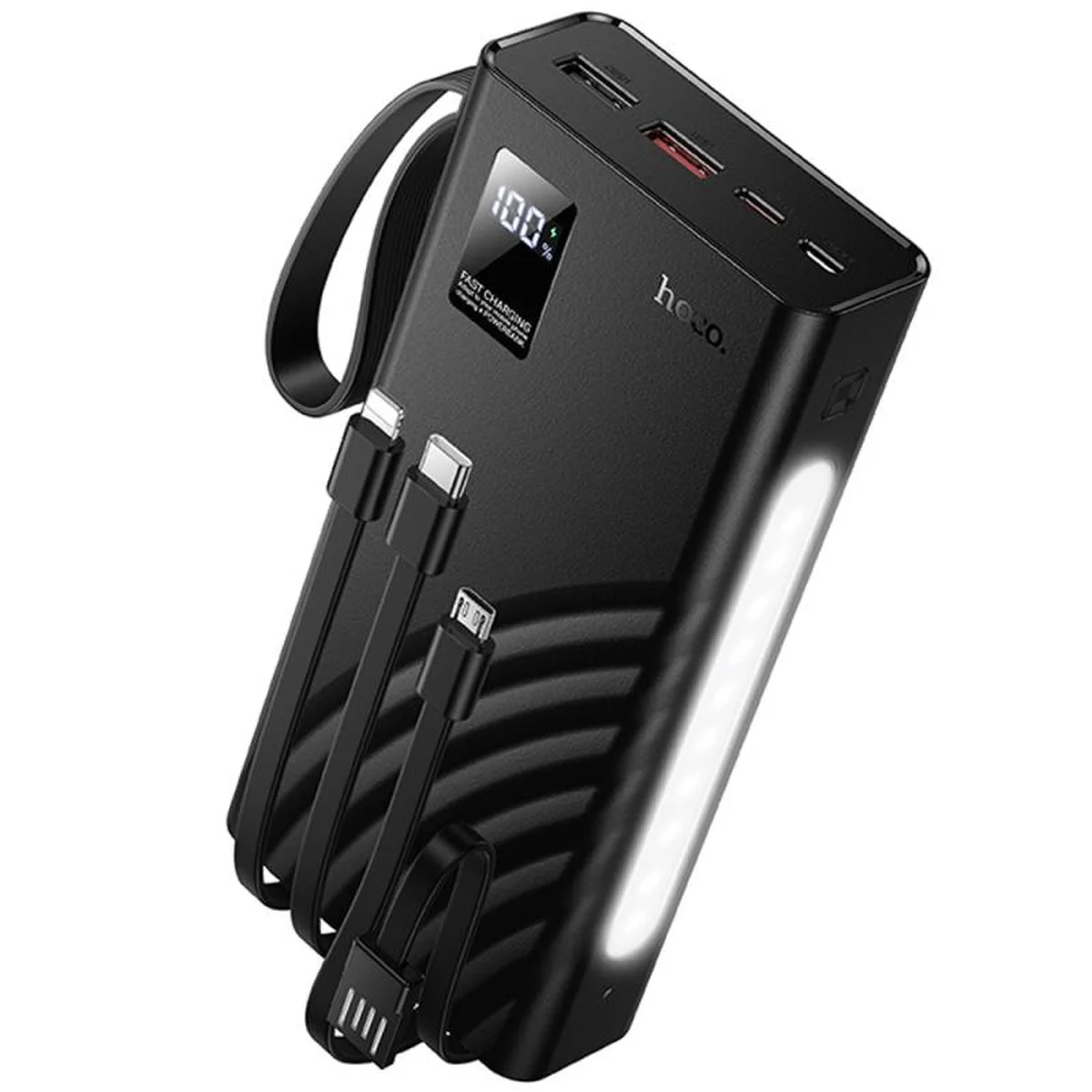 Портативное ЗУ Power Bank Hoco J155 Shine 22.5W+PD20W with 4 cables 20000 mAh Black