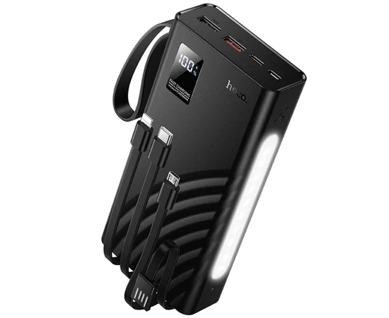 Портативное ЗУ Power Bank Hoco J155 Shine 22.5W+PD20W with 4 cables 20000 mAh Black