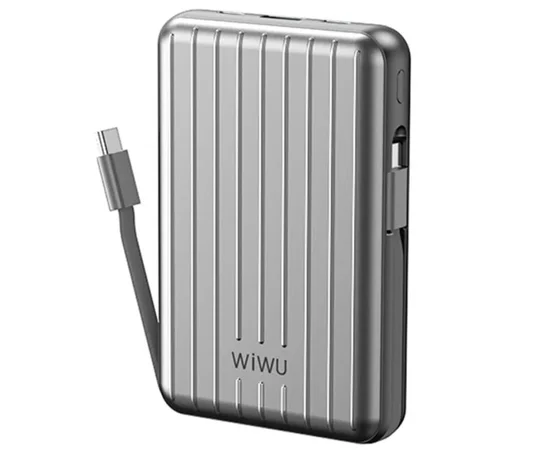 Портативное ЗУ Power Bank WIWU PP03 Trunk Series 22.5W с БЗУ 10000 mAh Silver