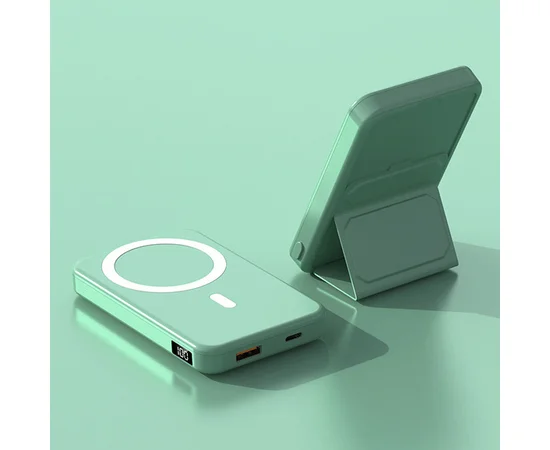 Портативное зарядное устройство Power Bank JJT-A27-1 PD20W+QC 22.5W с БЗУ 10000 mAh Green