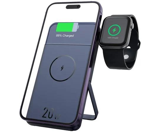 Портативное ЗУ Power Bank JJT-MP01 2in1 20W с БЗУ+iWatch 10000 mAh Black