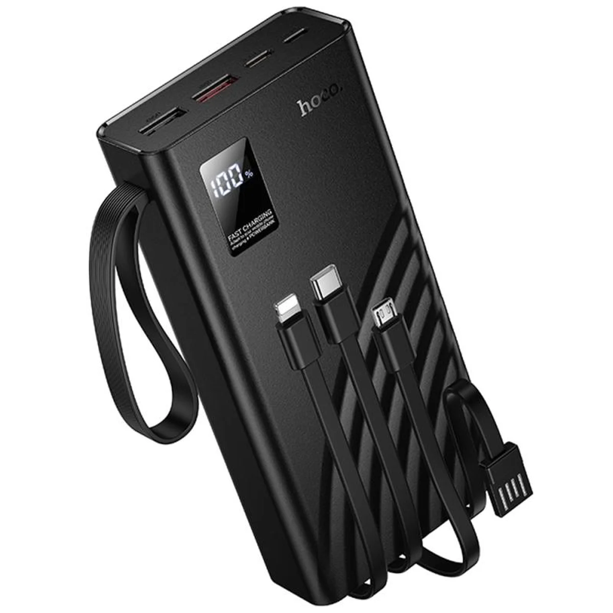 Портативное ЗУ Power Bank Hoco J155 Shine 22.5W+PD20W with 4 cables 20000 mAh Black