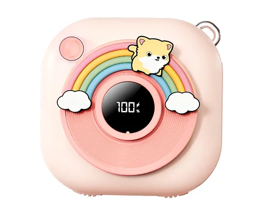 Портативное ЗУ Power Bank GXZ-N11 2in1 with cable с обогревателем для рук 5000 mAh Pink