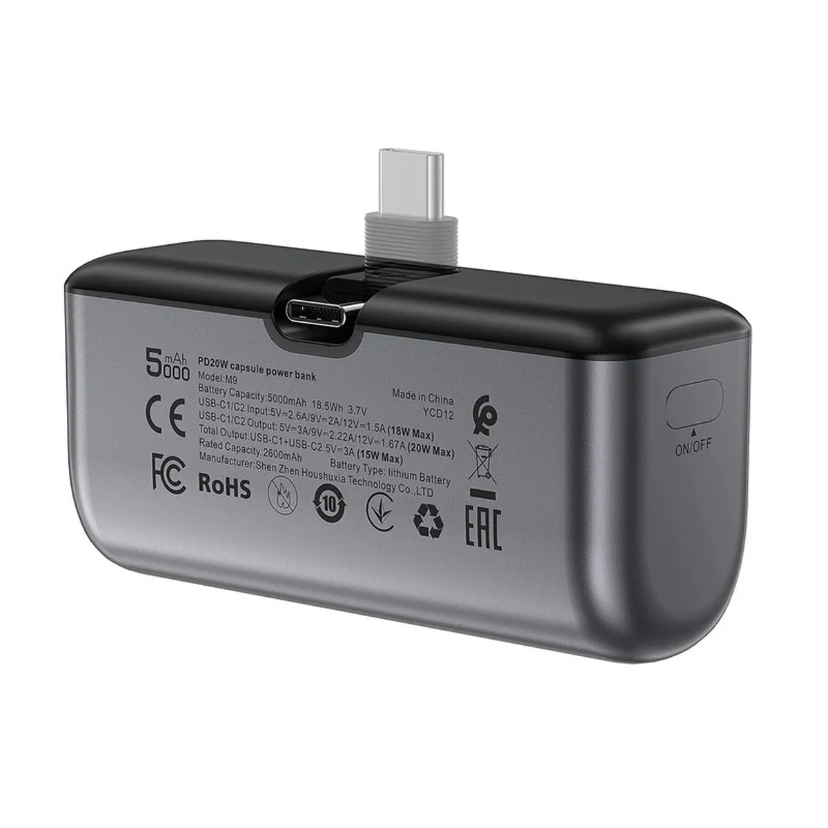 Портативное ЗУ Power Bank Acefast M9 PD20W 5000 mAh Black