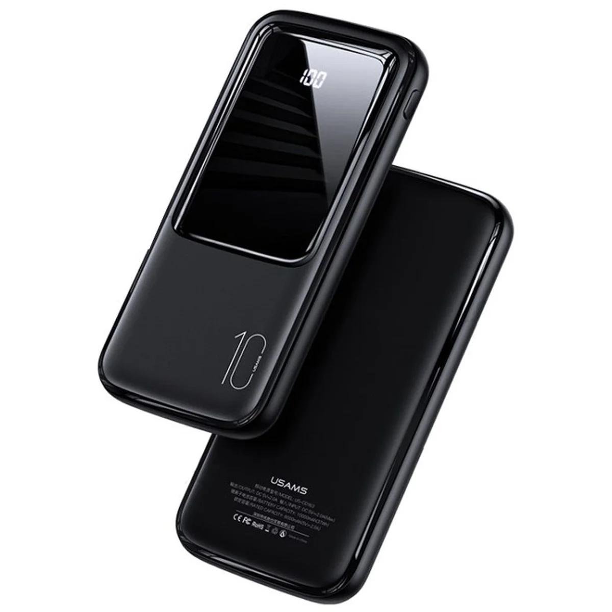 Портативное зарядное устройство Usams US-CD163 PB58 Dual USB Digital Display Power Bank 10000mAh Черный