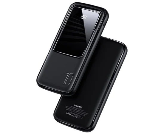 Портативное зарядное устройство Usams US-CD163 PB58 Dual USB Digital Display Power Bank 10000mAh Черный