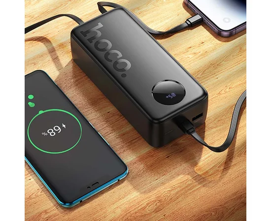 Портативное ЗУ Power Bank Hoco J132B Sabio 22.5W+PD20W with 3 cables 30000 mAh Black