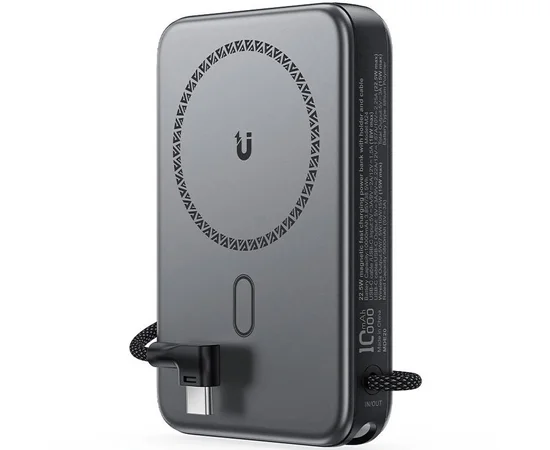 Портативное ЗУ Power Bank Acefast M24 22.5W с БЗУ 10000 mAh Metal gray