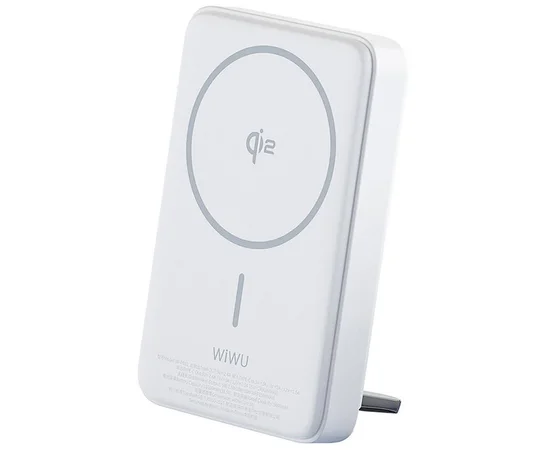 Портативное ЗУ Power Bank WIWU Wi-P031 Magnetic с БЗУ Qi2 30W 10000 mAh White
