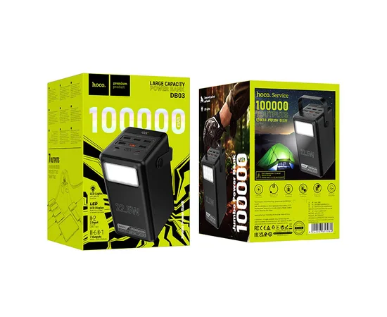 Портативное ЗУ Power Bank Hoco DB03 Endure 22.5W 100 000 mAh Black