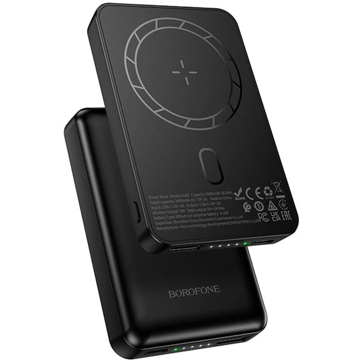 Портативное ЗУ Power Bank Borofone BJ82 Dawn 20W с БЗУ 5000 mAh Black