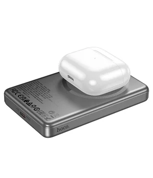 Портативное ЗУ Power Bank Hoco Q26A Joy PD20W с БЗУ 10000 mAh Metal gray